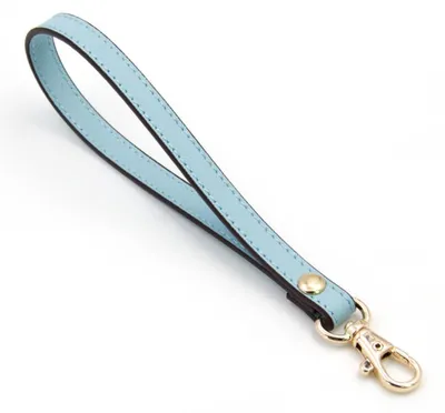 Lederen handgreep voor handtas, 18-20 cm, mit Karabinerhaken, goldfarben