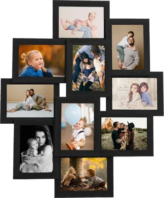 Produktbild von vidaXL Collage Bilderrahmen für 10x(13x18 cm) Fotos Schwarz MDF