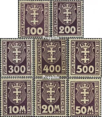 Produktbild von Briefmarken Danzig 1923 Mi P15Y-P23Y (kompl.Ausg.) postfrisch Portomarke