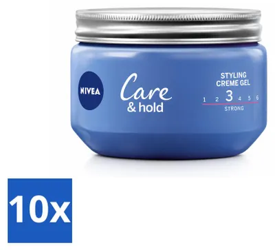 Immagine prodotto di 10 confezioni di crema gel modellante NIVEA Care & Hold - 150 ml ciascuna - confezione - 10 pezzi