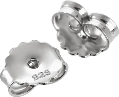 Produktbild von 1 Paar 925er Sterlingsilber rhodiniert 8mm Gegenstecker Butterfly Verschluss