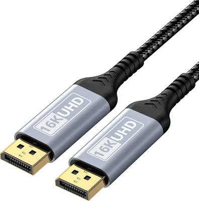 Produktbild von DisplayPort Kabel 2.1 1M-DP Kabel Unterstützt 16K@60Hz, 10K@60Hz, 8K@120Hz, 4K@240Hz/165Hz/144Hz, 2K@360Hz/240Hz, 80Gbps, HDR, DSC1.2a, FreeSync, G-Sync für Gaming Monitor, Grafikkarte, PC