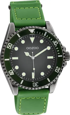 Produktbild von Oozoo Leder Herren Uhr Analog Quarzuhr Armband grün Timepieces D2UOC11010