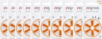 Produktbild von Signia 10x Signia Hörgerätebatterien 6er Blister PR48 Orange 24606 p13mf