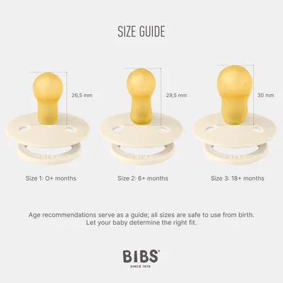 Produktbild von BIBS Colour Schnuller, 6-18 Monate, 2er-Pack, runder Sauger, Ivory/Sage
