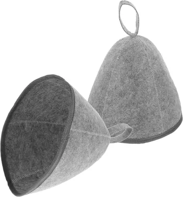 Imagen del producto de 2 gorros de fieltro para la sauna, gorros unisex para sauna con un orificio para colgar, ideales para sauna y baño, que protegen contra el sobrecalentamiento