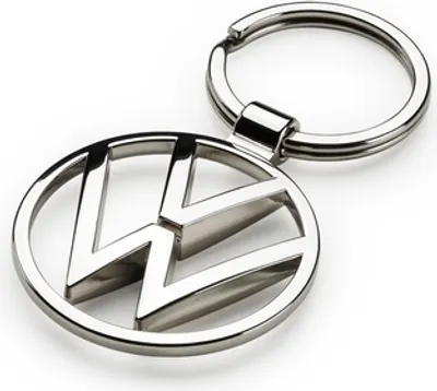 A Volkswagen logo keyring on a white background.