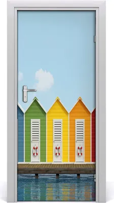 Produktbild von Tulup Türaufkleber 85x205 cm Dekorative Aufkleber Selbstklebend Wasserdichte Tapete Abnehmbar Schlafzimmer Wohnzimmer Wohnkultur - Selbstklebende Strand Kabinentür