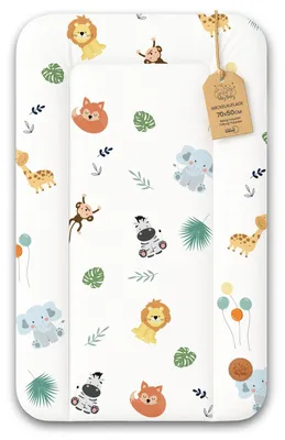 Produktbild von Wickelauflage Wickelunterlage abwaschbar und wasserdicht 70x50 cm - Wickelmatte zum Auflegen auf Wickeltisch Wickelaufsatz Wickelkommode oder Waschmaschine  70 x 50 Safari