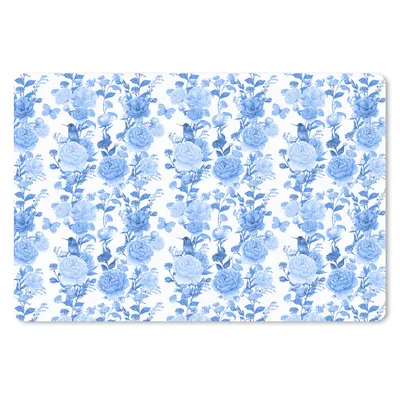 Produktbild von MuchoWow® Schreibtischunterlage Blumen - Blau - Rosen 60x40 cm - XXL Mauspad - Großes Mauspad