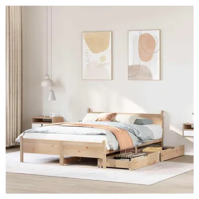Produktbild von Bettgestell ohne Matratze 140x200 cm aus massivem Kiefernholz