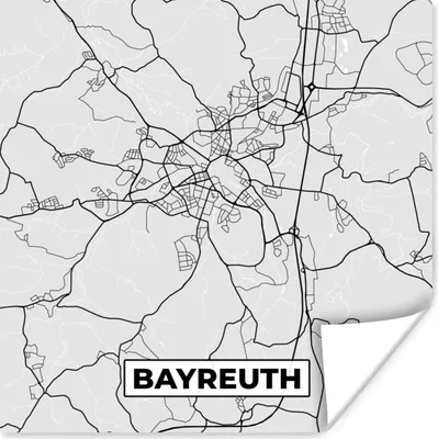 Produktbild von MuchoWow® Poster Karte - Bayreuth- Deutschland - Stadtplan - Karte 50x50 cm - Wohnzimmerdekoration