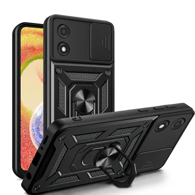 Produktbild von Outdoor Panzer Hülle Motorola Moto E13 Handyhülle mit Kameraschutz Ringhalter Schwarz