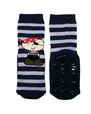 Produktbild von Kinder ABS-Socken aus Baumwolle Ferne Reise Marine Lustiger Pirat Größe 23-26