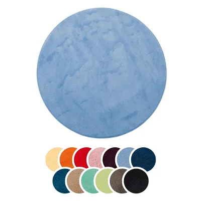 Produktbild von liebling Badteppich, 100% Polyester, mit Anti-Rutsch Beschichtung, saugstark, Serie Santos, Ø 110 cm, 1500 g/m², bei 30 Grad waschbar, blau