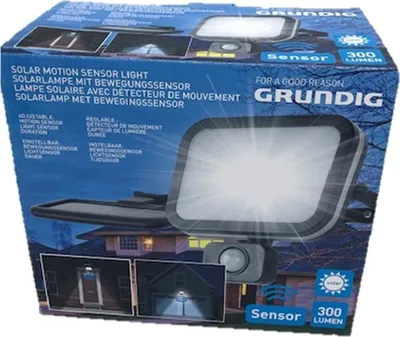 Produktbild von LED Solar Außenleuchte Wandlampe Flutlicht Grundig Bewegungsmelder