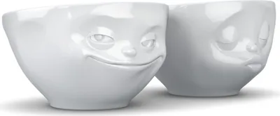 Produktbild von FiftyEight T012201 Schälchen-Set Grins Kuss 2-teilig Hartporzellan weiß - mittlere Größe