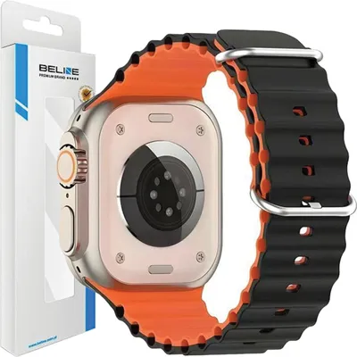 Produktbild von Beline Apple Watch Armband Silikon Waves 38/40/41Mm Schwarz/Orange /Schwarz-Orange Box