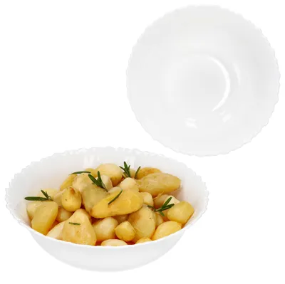 Produktbild von 2x Servierschale Arkona Ø22,5cm Opalglas weiß Salat-Schüssel Beilagenschale