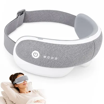 Produktbild von Augenmassagegerät mit Wärme & Bluetooth Musik, elektrische Schlafmaske mit 3D Luftdruck Massage, Stressabbau & Kopfschmerzen Linderung, wiederaufladbar, Geschenk für Eltern
