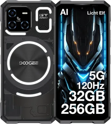 Produktbild von DOOGEE Blade GT 5G Outdoor Handy Ohne Vertrag Android 14 32GB+256GB/2TB TF Dimensity 7050 Outdoor Smartphone 6.72" FHD+120Hz 48MP/5500mAh NFC, Schwarz