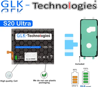 A collage of images showing a phone battery, adhesive strips, and comparison graphics.