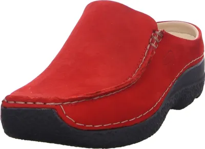 Produktbild von Wolky Clog Seamy Slide 0625016-505, Nubukleder, Rot, Fußbett zum Wechseln 41