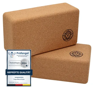 Immagine prodotto di Blocchi per yoga in sughero, dimensioni 22 x 12 x 7,5 cm (set da 2)