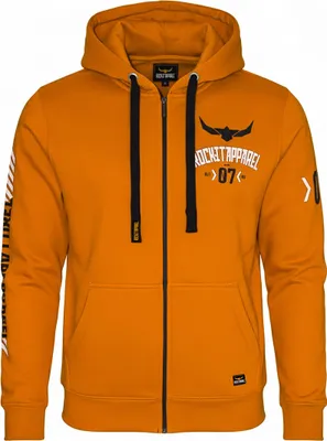 Produktbild von ROCK-IT Apparel Herren Zip-Hoodie | Kapuzenjacke mit Siebdruck-Print | weicher Stoff | "Racer 07" Bright Marinegold M