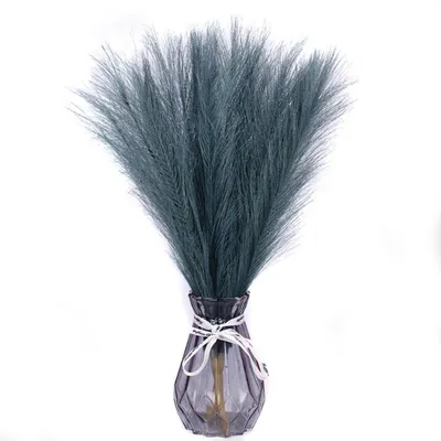 Immagine prodotto di Decorazioni artificiali di pampas, 30 pezzi, blu e verde, altezza 43-45 cm, in poliestere