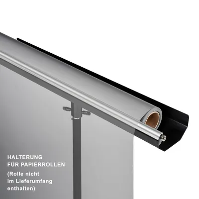 Produktbild von Walimex pro Hintergrund Halterung für Lampenstative belastbar bis 5 kg, Hintergrundsystem aus Aluminium für Kartonhintergründen bis 1,35 m