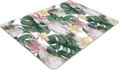 Produktbild von Stuhlunterlage Bürostuhlunterlage 120 cm x 90 cm Bodenmatte Bürostuhlunterlage - Tropische Papageien