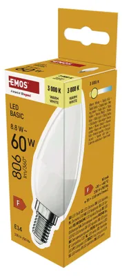 LED Lampe Basic Candle E14 / 8,8 W (60 W) / 806 lm / Warmweiß