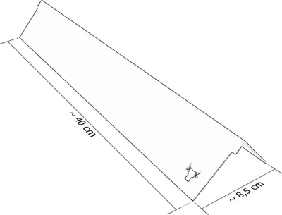 A diagram showing the dimensions of a grill accessory.