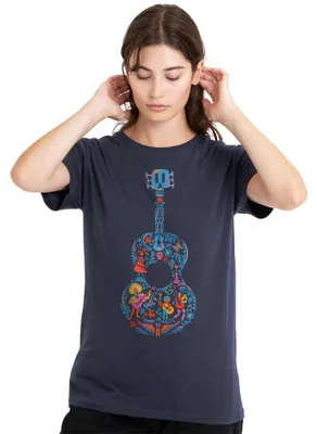 Produktbild von Disney Coco Colorful Guitar with Ernesto, Miguel and Hector Damen T-Shirt, Tiefe