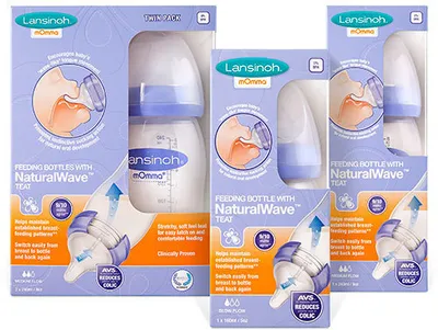 Obrázok produktu pre Lansinoh Dojčenská fľaša 160ml s NaturalWave TM cumlíkom (S)
