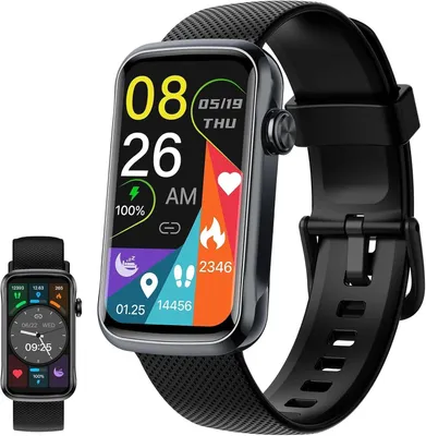 Produktbild von Smartwatch Herren Damen 2026 HD Smart Watch Bluetooth Anrufe und Intelligente Benachrichtigungen A-Schwarz