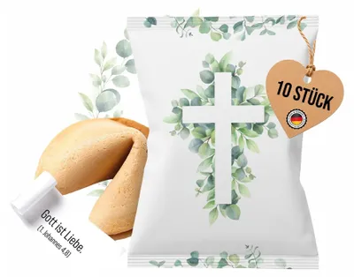 Produktbild von Glückskekse mit Bibelsprüchen 10er Set Kommunion & Taufe
