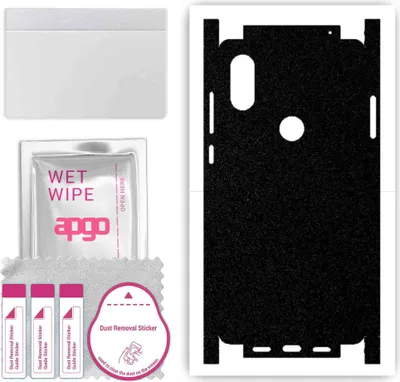 Produktbild von apgo Rückseite + Seiten Schutzfolie, Skin, kompatibel mit Xiaomi Mi Mix 2S, Hinten Displayschutzfolie aus Vinylfolie, kratzfest, einfache Montage - Mattschwarz