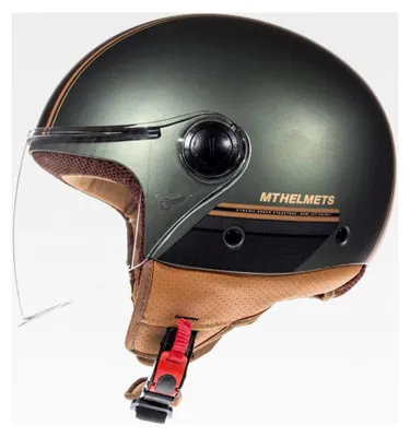 Produktbild von MT Street Jet-Helm Motorradhelm Rollerhelm Scooterhelm Bobber Mofahelm Chopper Retro Cruiser Vintage Pilot Biker ECE 22.05 (Matt Grün, L)
