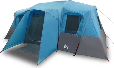 Image de Tente familiale tunnel 16 personnes bleu imperméable