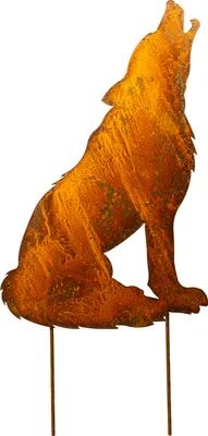 Produktbild von Edelrost Deko Wolf Metall Rost Deko für Garten, Balkon oder Terrasse Wolf Figur