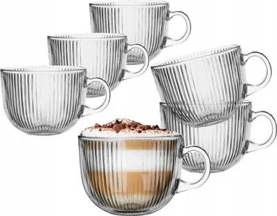 Produktbild von Gläserset für Kaffee, Tee, Desserts LUXITO Strips 510ml 6-tlg
