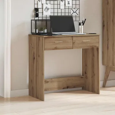 Produktbild von Schreibtisch aus Artisan-Eiche 80x40x75 cm mit zwei Schubladen