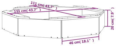 Immagine prodotto di vidaXL Sabbiera con sedili in legno di pino massiccio ottagonale grigio