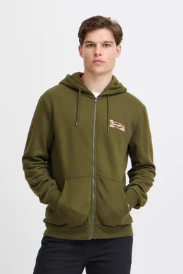 Produktbild von Blend BHSweatshirt Herren Sweatjacke Sweatshirtjacke Sweater mit Reißverschluss seitliche Eingrifftaschen Kapuze Print elastischer Bund Regular fit
