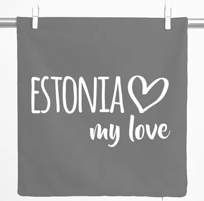 Produktbild von Huuraa Kissenbezug Estonia my love 40x40cm Steel Grey Baumwolle Dekokissenbezug Geschenkidee