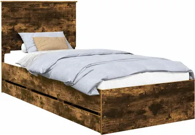 Zdjęcie produktu dla vidaXL Rama łóżka z dębu wędzonego 90 x 190 cm Drewno inżynieryjne