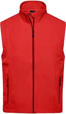 Produktbild von James+Nicholson JN1022 | Herren Softshell Vest / Atmungsaktiv (2.000g/m²/24h) - Farbe: Red - Größe: 3XL