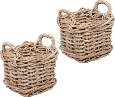 Produktbild von 2er Set Rattankorb BAKUL eckig Grey ca. 20cm